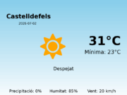 AEMET: El temps per a Castelldefels – 2 de Juliol de 2026